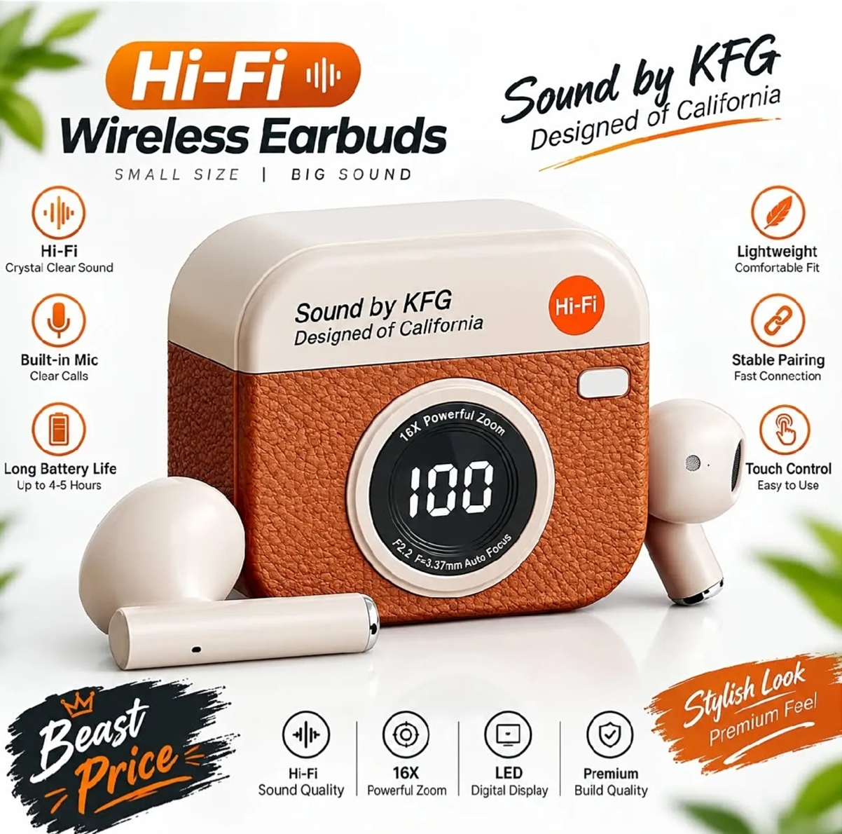Q86 TWS Wireless Earphones Bluetooth 5.3 Stereo Sport Headphones Retro Camera Style Earbuds Compatible iPhone Android